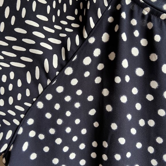 Navy Mixed Print Blouse - Picture 2 of 4